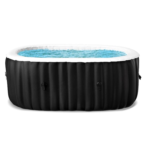 Hot Tub 73 in. x 47 in. x 25 in. Portable Blow Up Hot Tub with 130 Bubble Jets and Built in Heater Pump for 2-4 Person