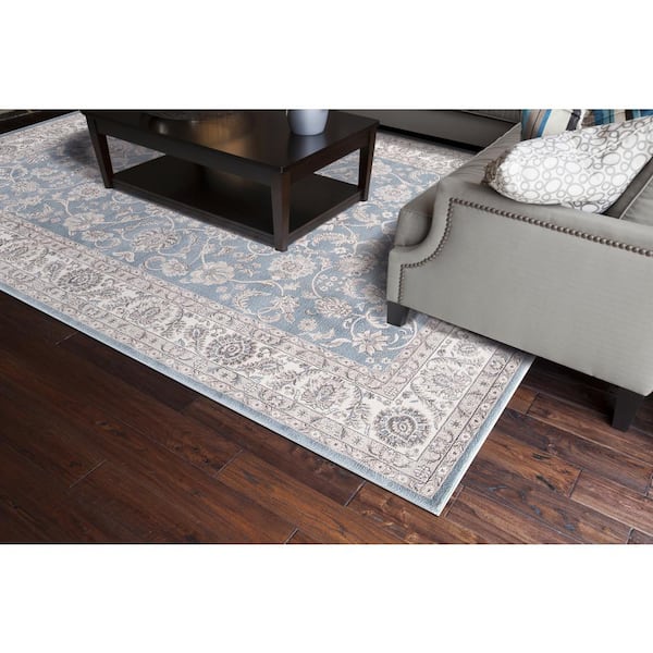 Kashan Bergama Blue 7 ft. x 9 ft. Area Rug