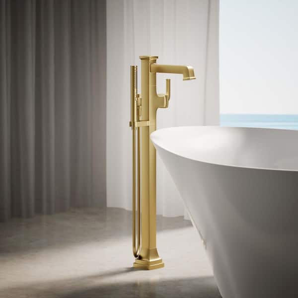 Riff Single-Handle Claw Foot Tub Faucet with Handshower in Vibrant Brushed Moderne Brass