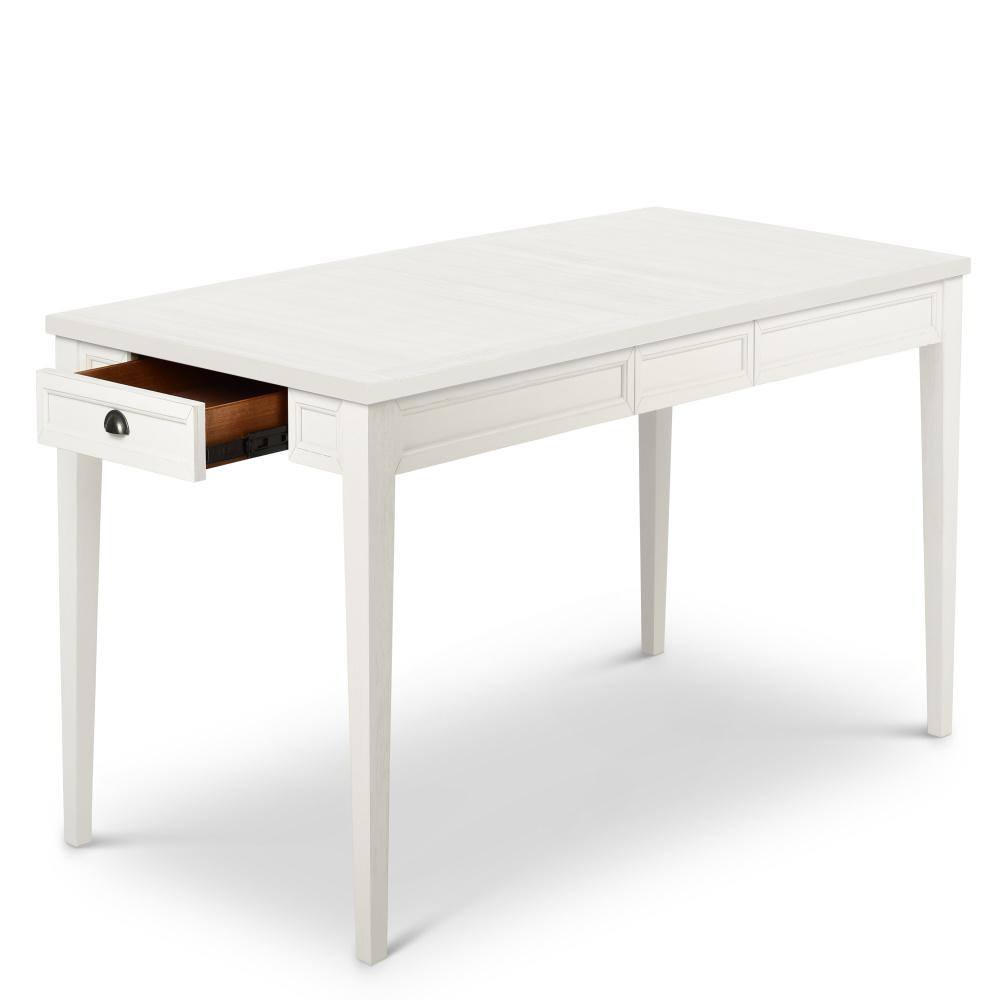 Cottage Charm Antique White Extendable Dining Table with Storage