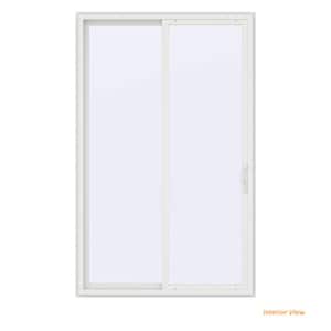 60 in. x 96 in. V-4500 Contemporary White Vinyl Left-Hand Full Lite Sliding Patio Door