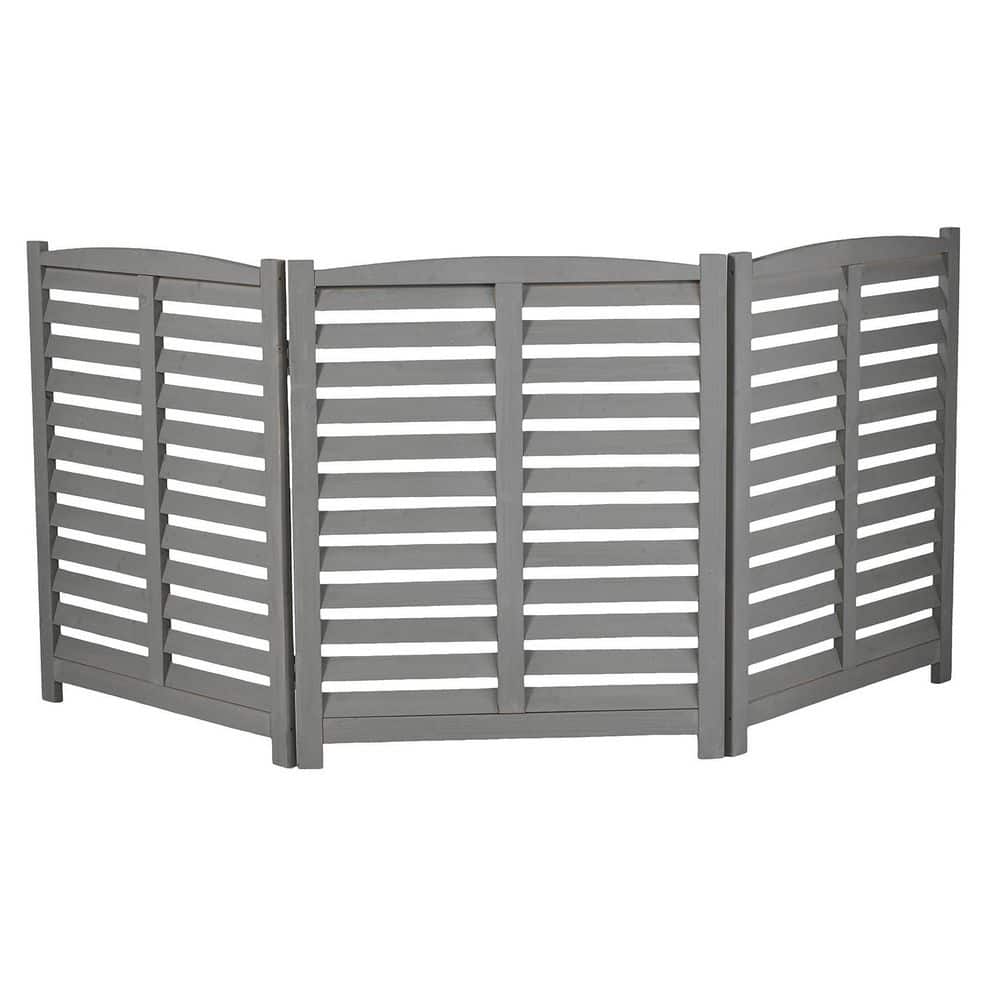 3-Panel  2.67 ft. x 3.17 ft. Outdoor Wooden Air Conditioner Fence Screen, Composite Privacy Fence, Gray price history on PriceWatchPro