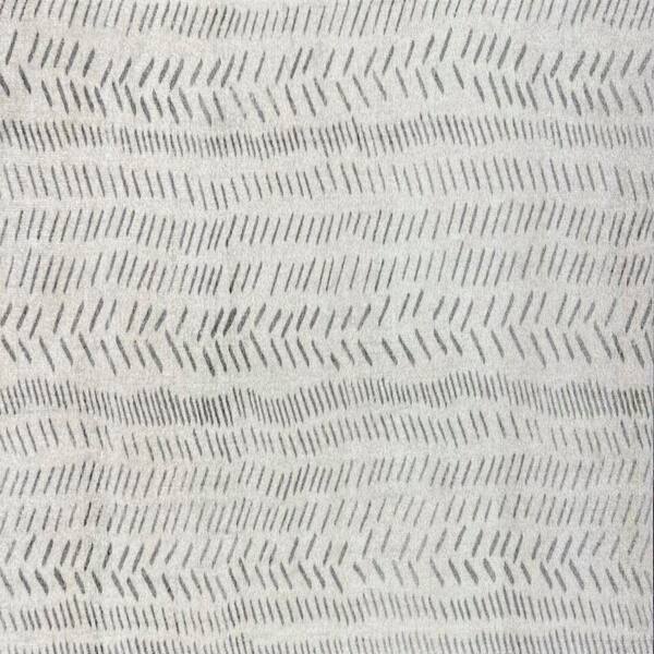 Serengeti 2.29 ft x 6.25 ft Cream and Gray Simple Lines Runner Rug