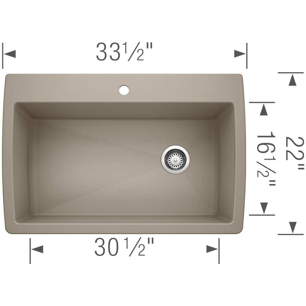 Truffle Granite Composite Single Bowl Drop-In/Undermount Kitchen Sink