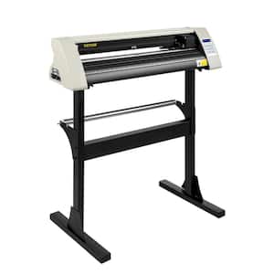 Vinyl Cutter Machine 28 in. Paper Feed Cutting Machine Adjustable Force and Speed Vinyl Printer with 3-Blades White