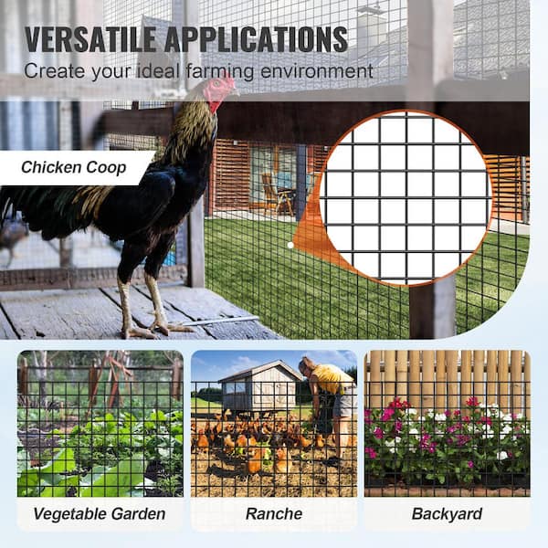 VEVOR Hardware Cloth 0.001 in. x 4 ft. x 50 ft. Galvanized Wire Mesh Roll 19 Gauge Chicken Wire Fence Roll Hardware Cloth