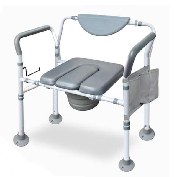 Heavy Duty Bedside Commode, Extra-Wide Bariatric Commode Chair for Adults & Seniors, Portable Toilet Seat with Arms