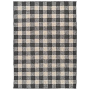 Country Living Cinder/Ivory 5 ft. x 7 ft. Buffalo Plaid Indoor/Outdoor Area Rug