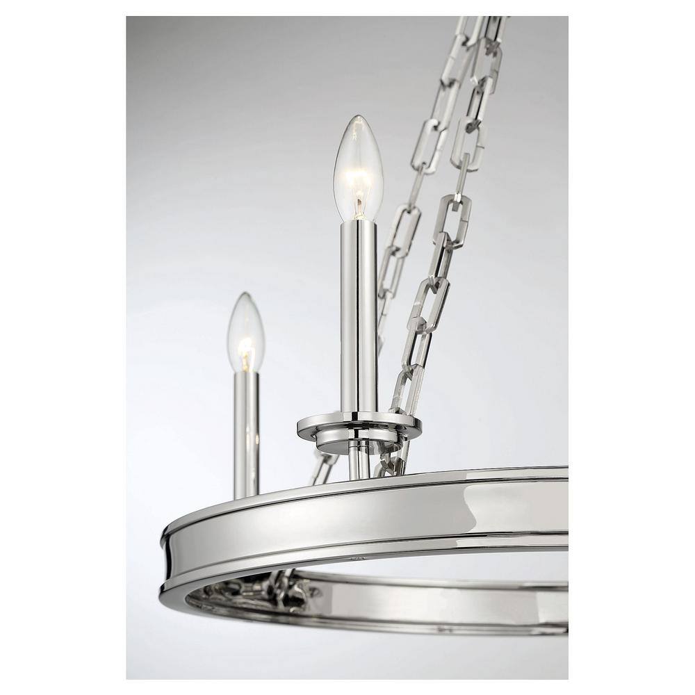 Seville Polished Nickel 25" Crystal 4-Light Chandelier