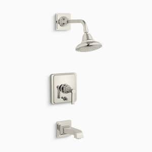 Pinstripe 1-Handle Bath and Shower Trim with Lever Handle in Vibrant Polished Nickel (Valve Not Included)
