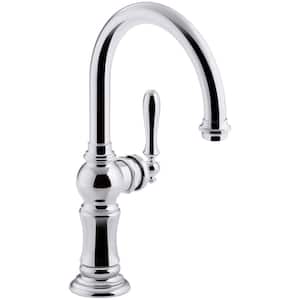 Artifacts Swing Spout Single-Handle Standard Kitchen Faucet in Polished Chrome