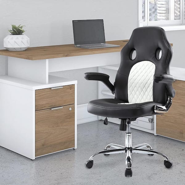 white black desk chair