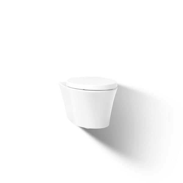 Veil Wall-Hung 1-Piece 1.0 GPF Dual Flush Elongated Toilet in. White, Seat Included