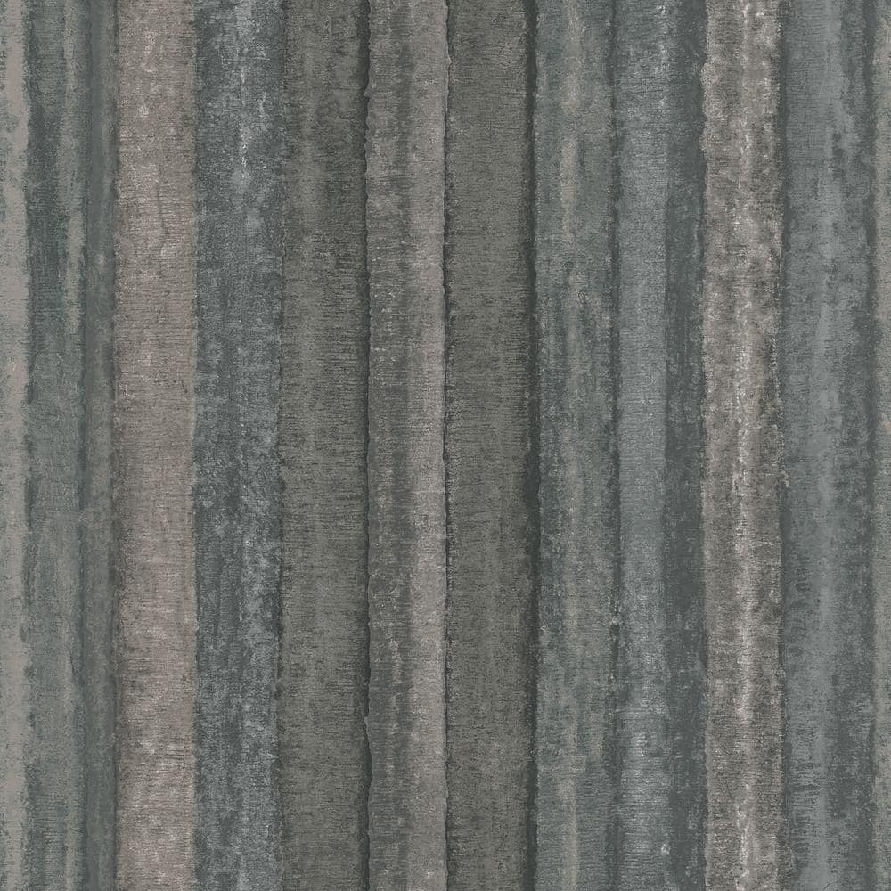 Ambiance Grey/Black Textured Nomed Stripe Vinyl Non-Pasted Wallpaper (Cover
