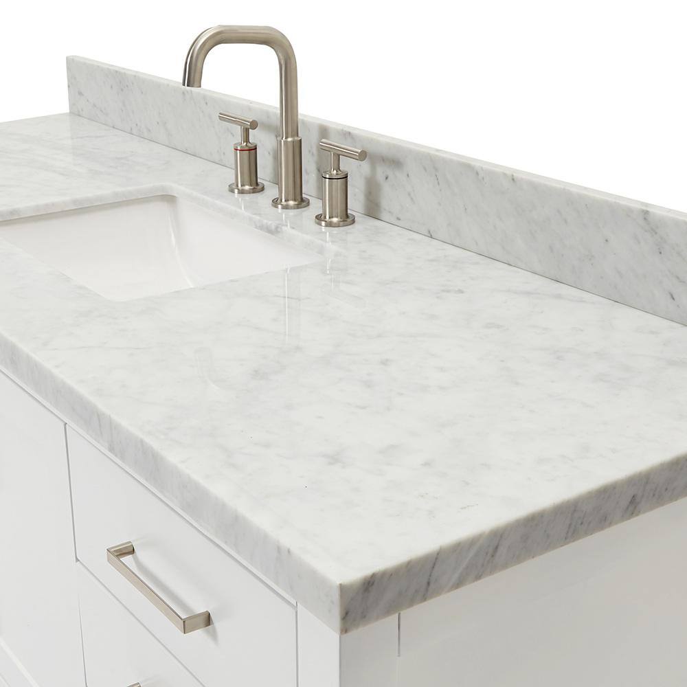 Magnolia 61" White Marble Top Freestanding Bathroom Vanity