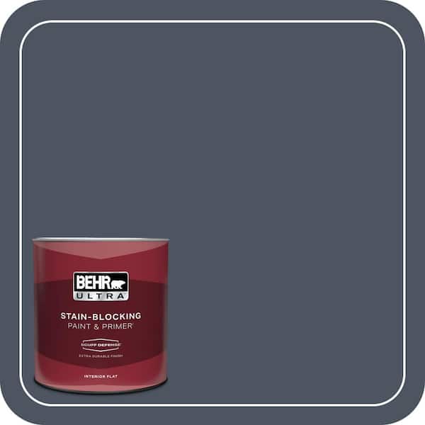 BEHR ULTRA 1 qt. #ECC-33-3 Dark Sea Extra Durable Flat Interior Paint & Primer