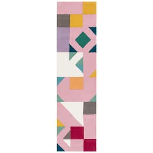 Fifth Avenue Pink/Multi 2 ft. x 9 ft. Abstract Shapes Runner Rug