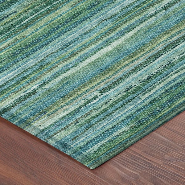 Chantille Machine Washable Indoor/Outdoor Abstract ACN2717 Teal 3 ft. x 4 ft. Area Rug
