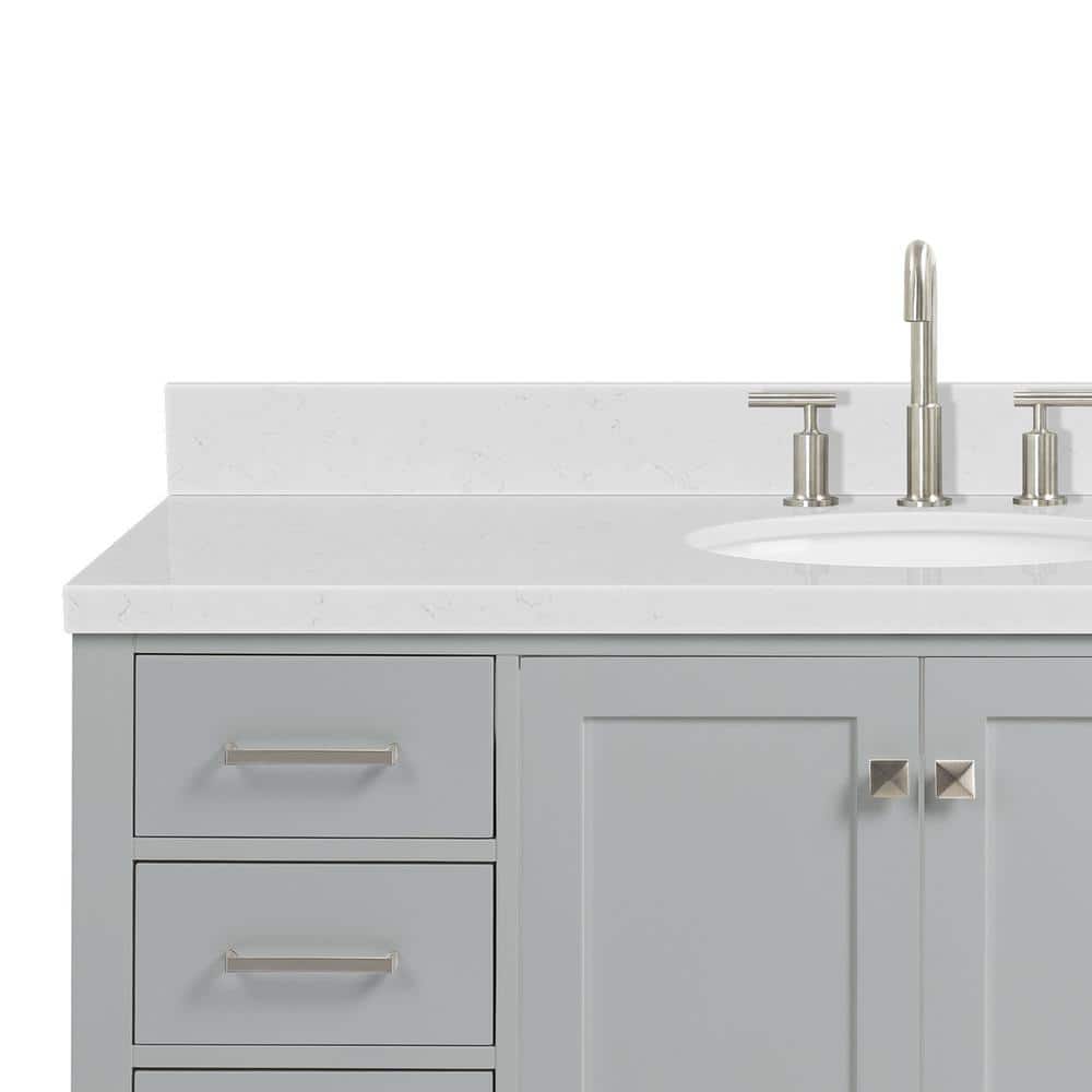 Cambridge 54" Gray Freestanding Single Basin Vanity with Shaker Doors