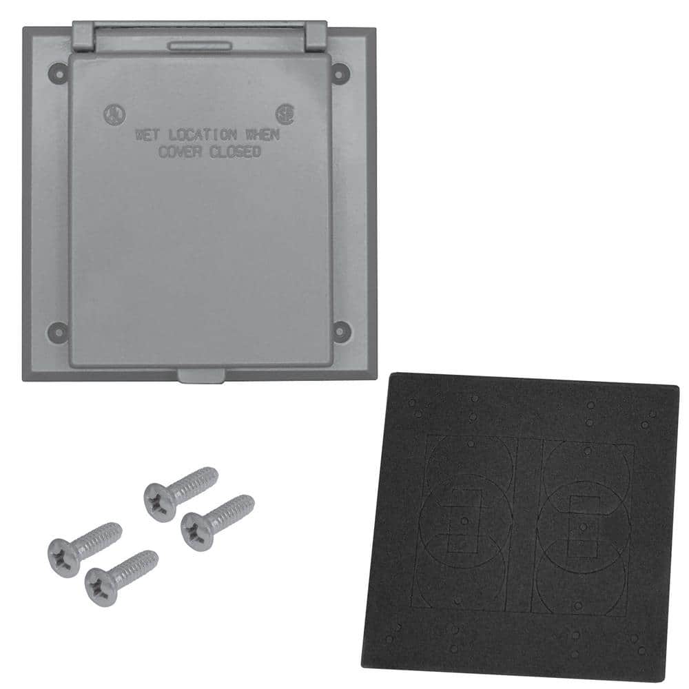 2-Gang Metal Weatherproof Electrical Outlet Cover for 20 Amp/50 Amp, Gray