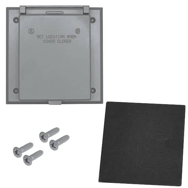 2-Gang Metal Weatherproof Electrical Outlet Cover for 20 Amp/50 Amp, Gray