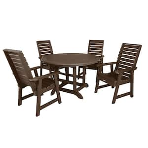 Weatherly Weathered Acorn 5-Piece Recycled Plastic Round Outdoor Dining Set