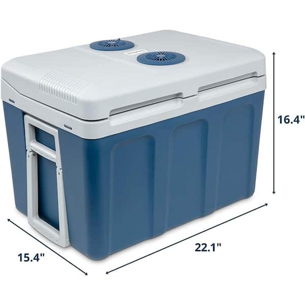 Ivation Electric Cooler & Warmer with Wheels |48 Quart (45 L) Portable Thermoelectric Fridge| Includes Carry Handle, 110v AC Home Power Cord & 12V Car