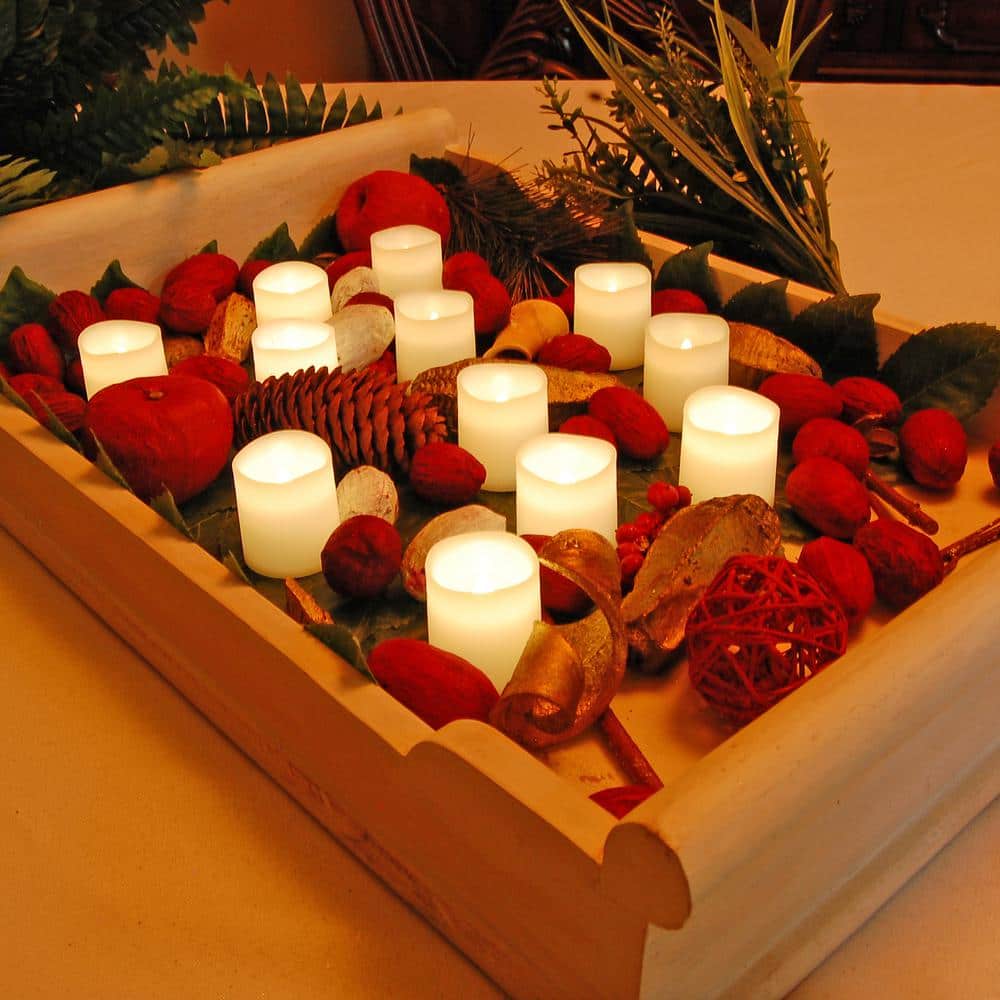 Warm White Flameless LED Votive Candles Set of 12