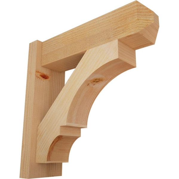 Ekena Millwork 6 in. x 20 in. x 20 in. Douglas Fir Balboa Craftsman Rough Sawn Outlooker