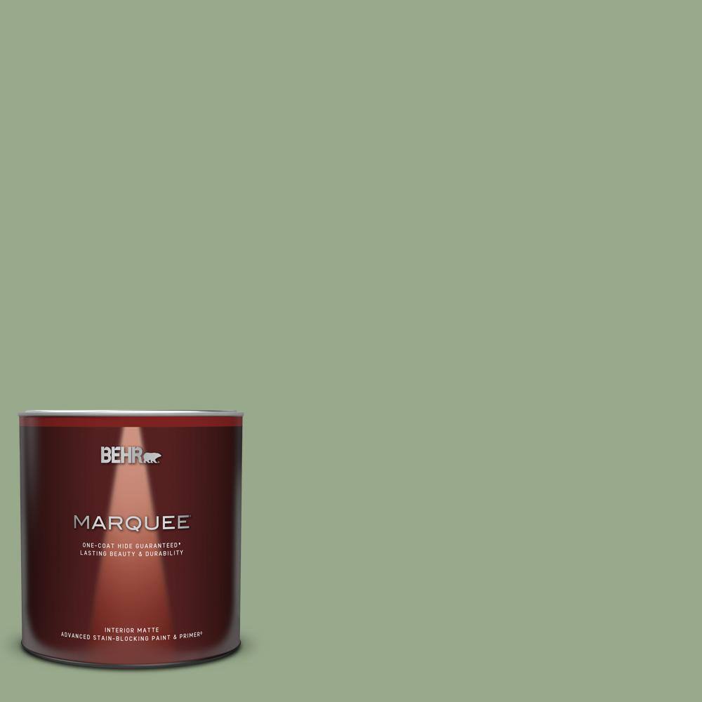 BEHR MARQUEE 1 qt. PPU1105 Pesto Green OneCoat Hide Matte Interior