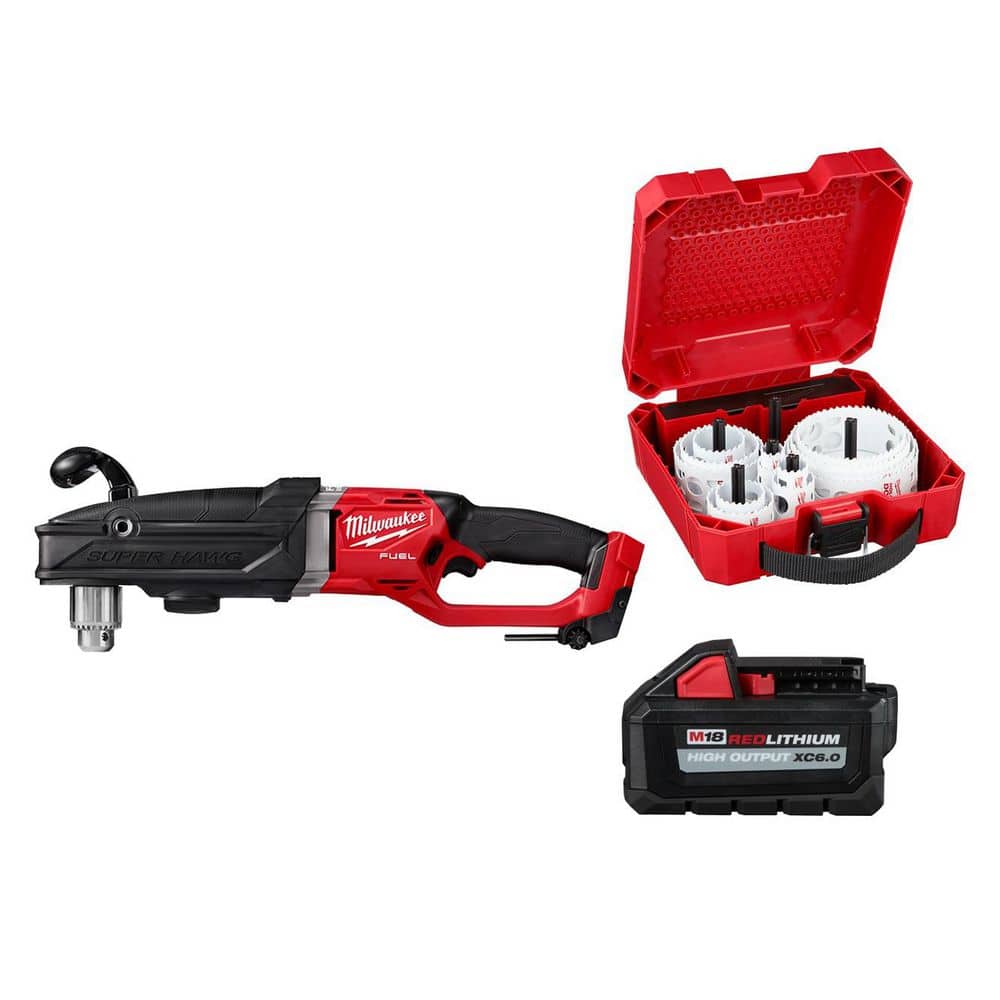 M18 FUEL 18V SUPER HAWG 1/2 in. Right Angle Drill w/6.0Ah Battery & Hole Dozer Set (20-Pc) price history on PriceWatchPro