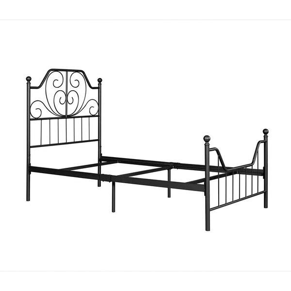 Homy Casa Black Twin Size Standard Bed Metal Bed Frame Platform Bed ...