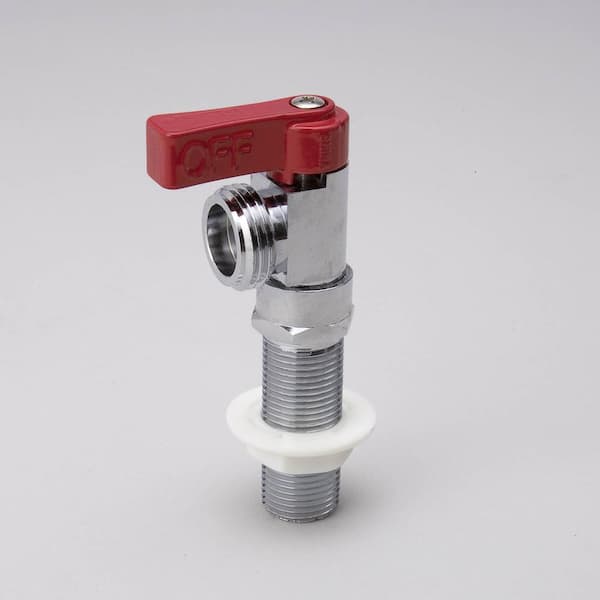 Mueller Global 1/2-in MIP x SWT Chrome-plated Brass Red Handle Washing Machine Valve