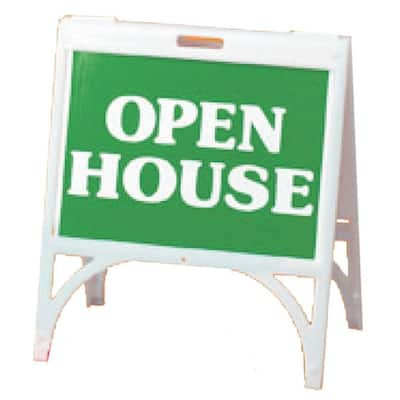 14 in. x 10 in. House For Sale Sign (Left Arrow) Printed on More Durable  Longer-Lasting Thicker Styrene Plastic.