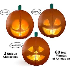 Jabberin Jack Giant 5 ft. Inflatable Talking Animated Pumpkin with Built-in Projector and Speaker Plug'n Play