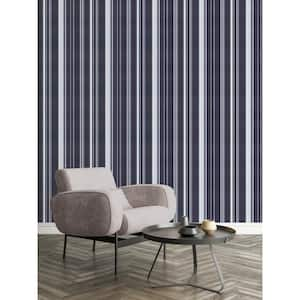 Smart Stripes 3 Blue Casual Stripe Matte Finish Non-Pasted Vinyl on Non-Woven Wallpaper Roll