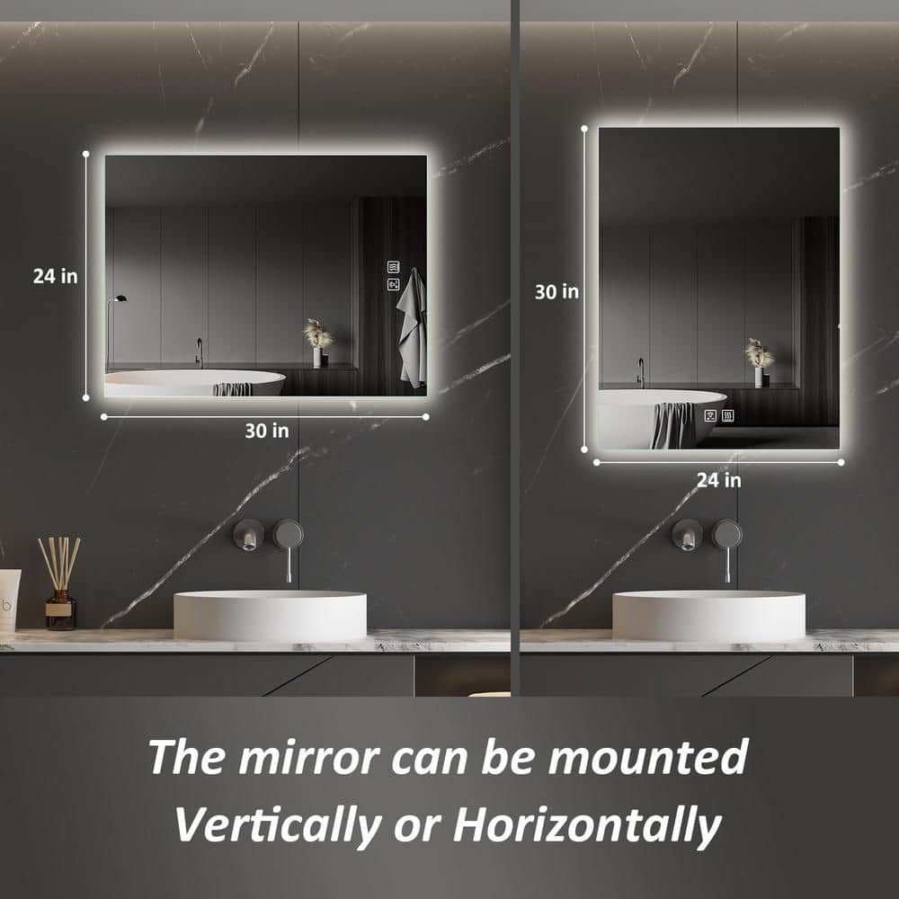 HOMLUX Frameless LED Bathroom Vanity Mirror with Anti-Fog Technology