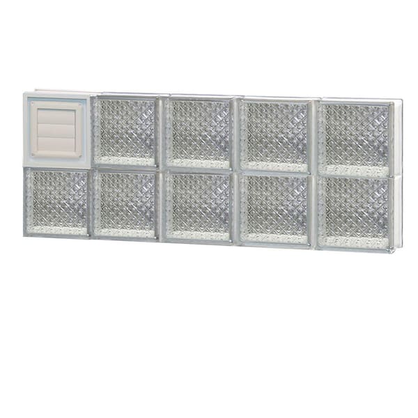Clearly Secure 38.75 in. x 15.5 in. x 3.125 in. Frameless Diamond Pattern Glass Block Window with Dryer Vent
