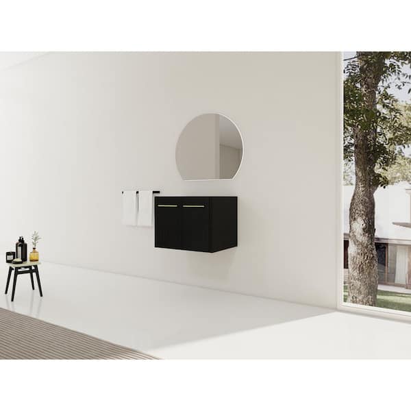 Wynter Modern 23.25 in. Floating Bath Vanity Cabinet without Top in Black Chestnut with Soft Close Doors, Storage