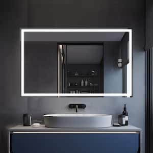 59 in. W x 35 in. H Large Rectangular Frameless Anti-Fog Wall Bathroom Vanity Mirror