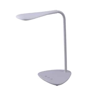 12 in. White LED Desk Lamp with Rechargeable Battery