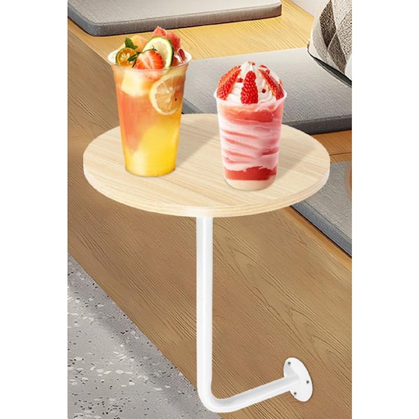 13.7 in. x 17.7 in. 2-Bottle Wall Mounted Bar Table Coffee Dessert Small Round Table
