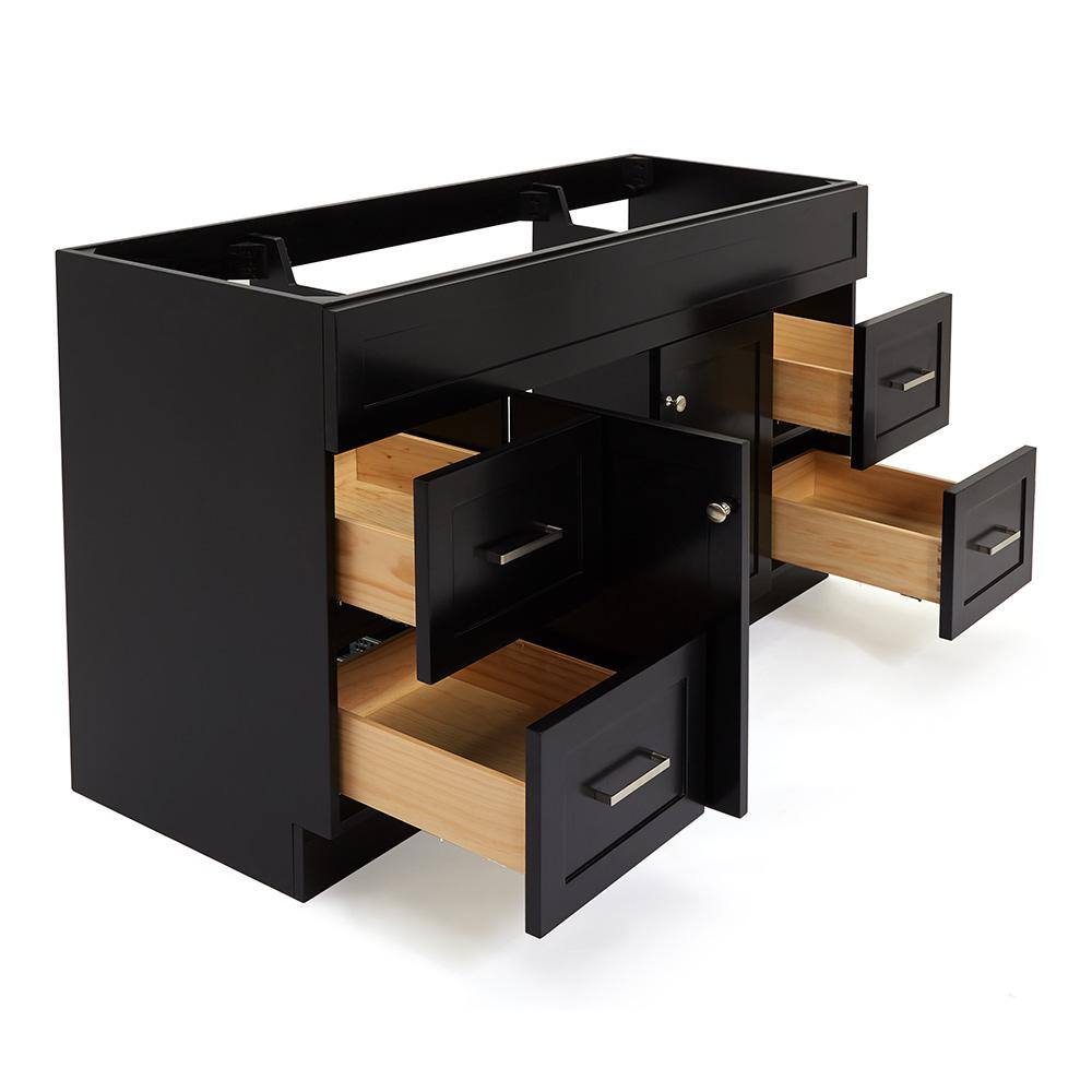Hamlet 60" Black Solid Wood Freestanding Bathroom Vanity Cabinet