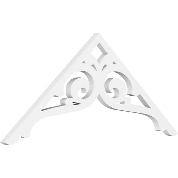 Ekena Millwork 1 in. x 36 in. x 15 in. (10/12) Pitch Bordeaux Gable Pediment Architectural Grade PVC Moulding