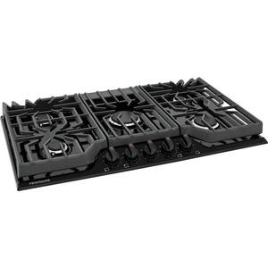 36 in. Gas Cooktop in Black with 5-Burners