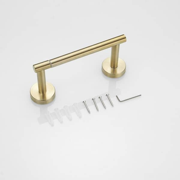 FORIOUS Wall Mount Post Toilet Paper Holder in Gold HH12401G