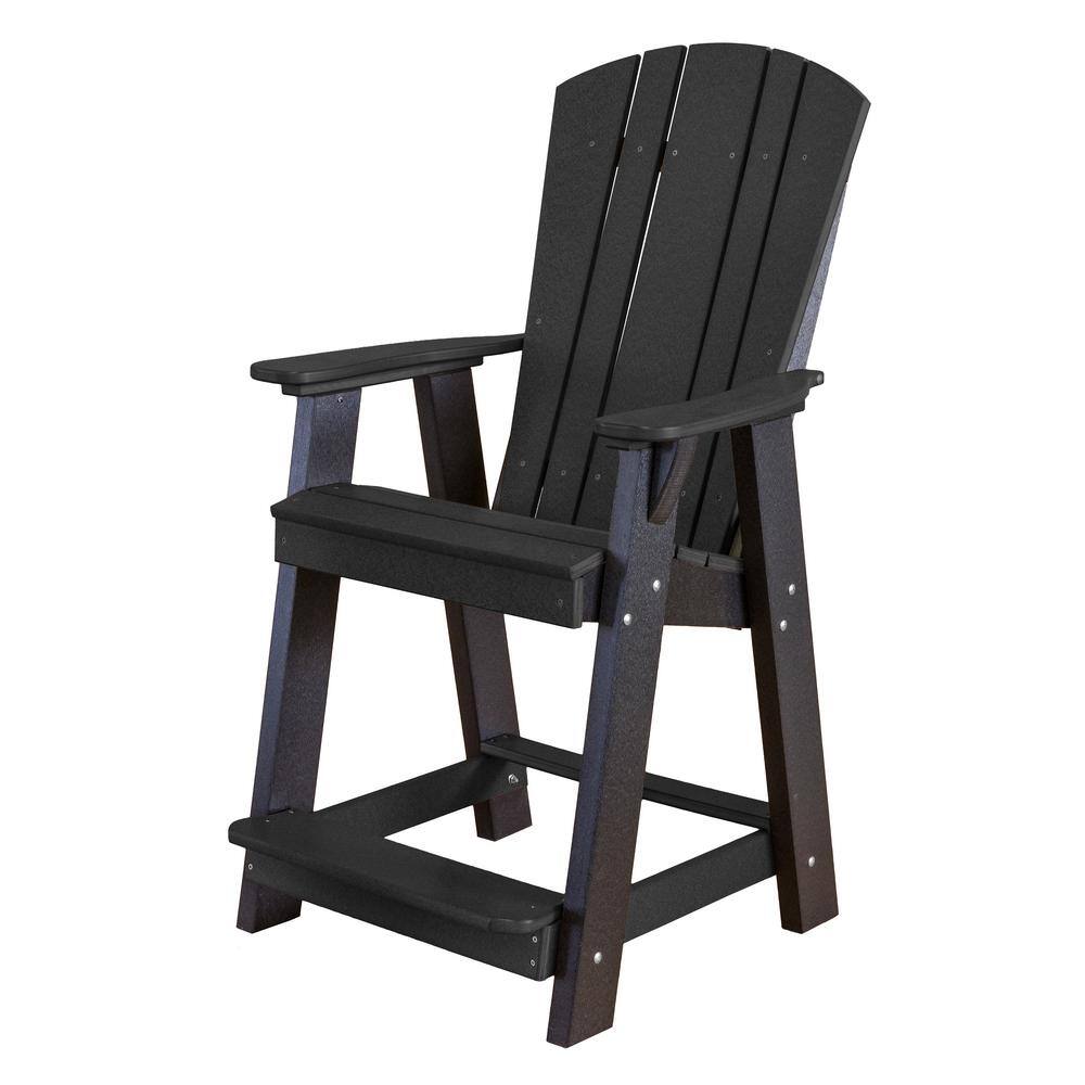 WILDRIDGE Heritage Black Plastic Outdoor Balcony Chair LCC-150-BK - The ...