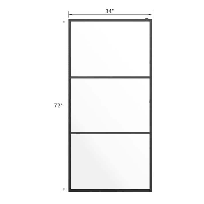 Matte Black Framed Glass Shower Screen with Clear Tempered Glass