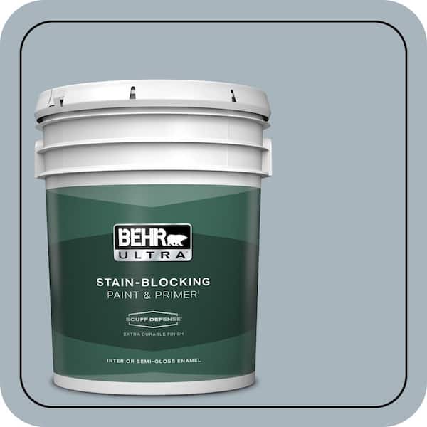BEHR ULTRA 5 gal. #MQ5-23 Intercoastal Gray Extra Durable Semi-Gloss Enamel Interior Paint & Primer