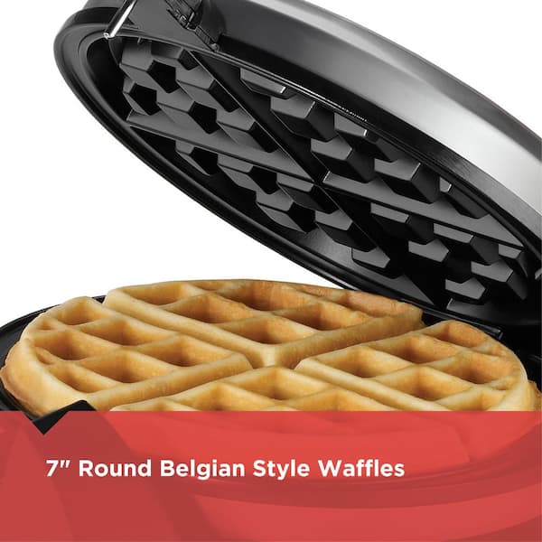 Salton 1100 W Single Stainless Steel Rotatable Belgian Waffle Maker with  Removable Drip Tray WM1082 - The Home Depot